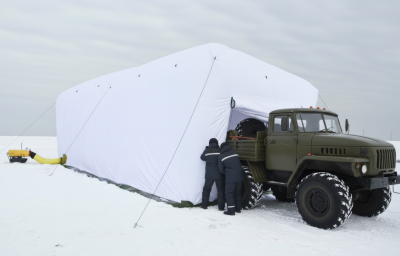 бескаркасная палатка надувная